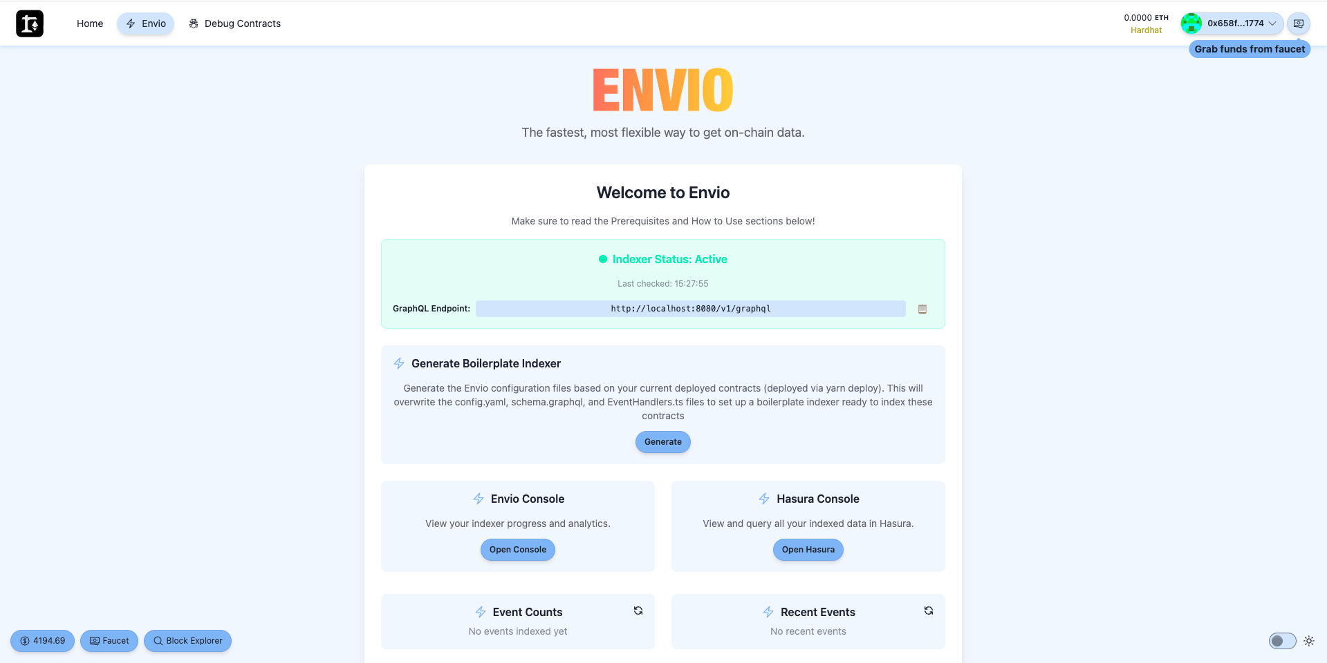 Scaffold-ETH 2 Envio Dashboard